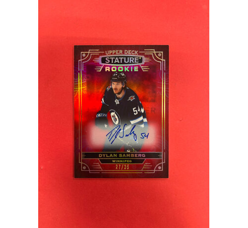 UPPER DECK 2022-23 UPPER DECK STATURE DYLAN SAMBERG ROOKIE AUTO RED /35