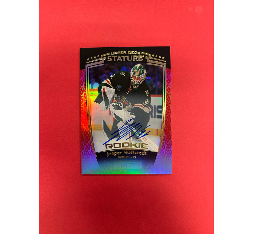 2024-25 UPPER DECK STATURE JESPER WALLSTEDT ROOKIE AUTO RED /99