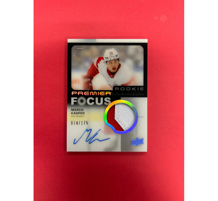2023-24 UPPER DECK PREMIER MARCO KASPER PREMIER FOCUS ROOKIE PATCH AUTO /175