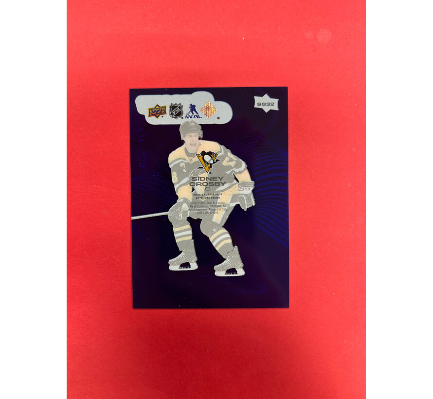 2022-23 UPPER DECK EXTENDED SIDNEY CROSBY SMOOTH GROOVES PURPLE /150