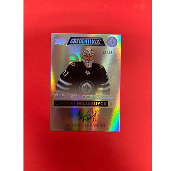 UPPER DECK 2021-22 UPPER DECK CREDENTIALS CONNOR HELLEBUYCK TICKET ACCESS AUTO /49