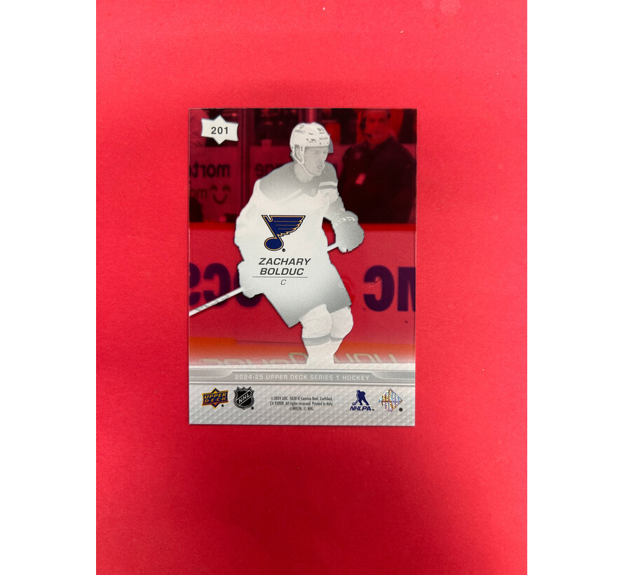 2024-25 UPPER DECK SERIES 1 ZACHARY BOLDUC YOUNG GUNS CLEAR CUT