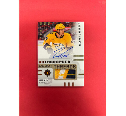 UPPER DECK 2024-25 UPPER DECK ULTIMATE ZACHARY L'HEUREUX AUTOGRAPHED DEBUT PATCHES /199