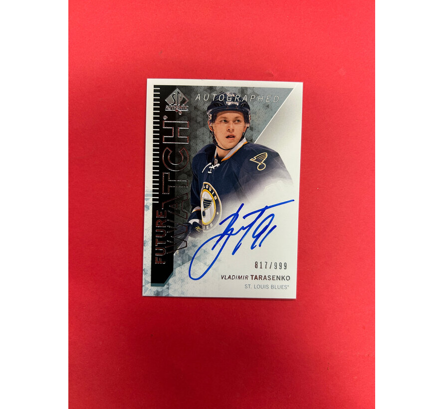2013-14 SP AUTHENTIC VLADIMIR TARASENKO FUTURE WATCH AUTOGRAPH /999