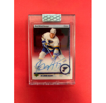 UPPER DECK 2020-21 UPPER DECK CLEAR CUT ROD BRIND AMOUR RETRO AUTOGRAPH '91