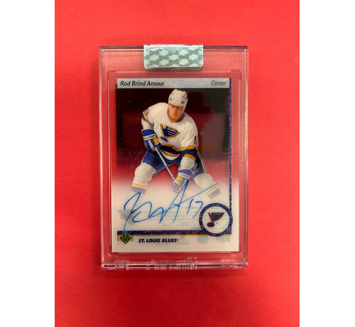 UPPER DECK 2020-21 UPPER DECK CLEAR CUT ROD BRIND AMOUR RETRO AUTOGRAPH '91