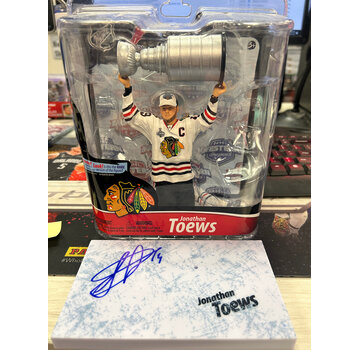 MCFARLANE JONATHAN TOEWS STANLEY CUP MCFARLANE WITH AUTOGRAPHED BASE NO COA