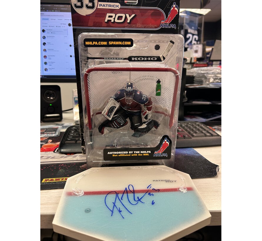 PATRICK ROY MCFARLANE WITH AUTOGRAPHED BASE NO COA