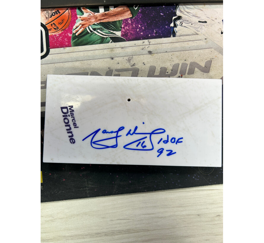 MARCEL DIONNE LEGENDS MCFARLANE WITH AUTOGRAPHED BASE NO COA