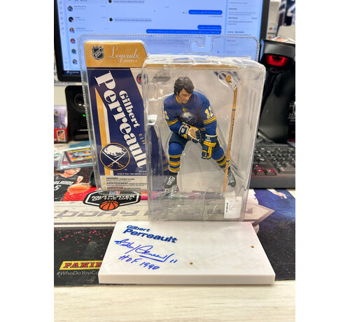 MCFARLANE GILBERT PERREAULT LEGENDS MCFARLANE WITH AUTOGRAPHED BASE NO COA