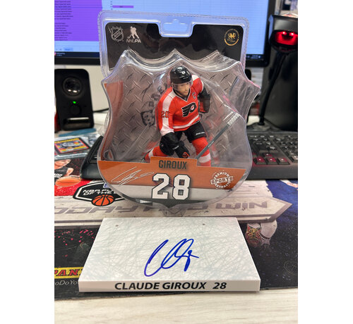 MCFARLANE CLAUDE GIROUX IMPORT DRAGONS FIGURE WITH AUTOGRAPHED BASE NO COA