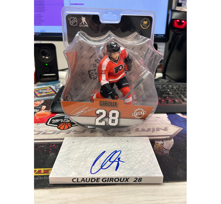 CLAUDE GIROUX IMPORT DRAGONS FIGURE WITH AUTOGRAPHED BASE NO COA