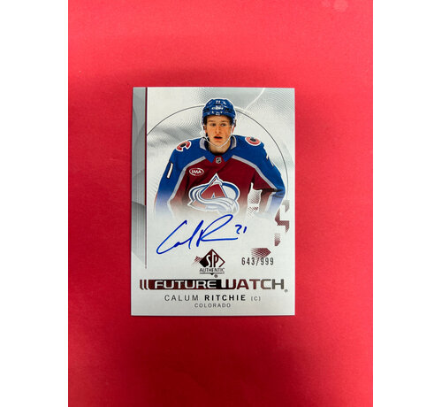 UPPER DECK 2024-25 SP AUTHENTIC CALUM RITCHIE FUTURE WATCH AUTOGRAPH /999