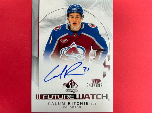 UPPER DECK 2024-25 SP AUTHENTIC CALUM RITCHIE FUTURE WATCH AUTOGRAPH /999