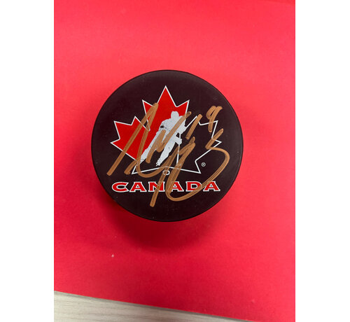 ADAM HENRIQUE TEAM CANADA AUTOGRAPHED PUCK