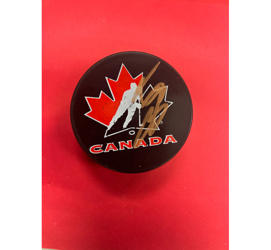 BOWEN BYRAM TEAM CANADA AUTOGRAPHED PUCK