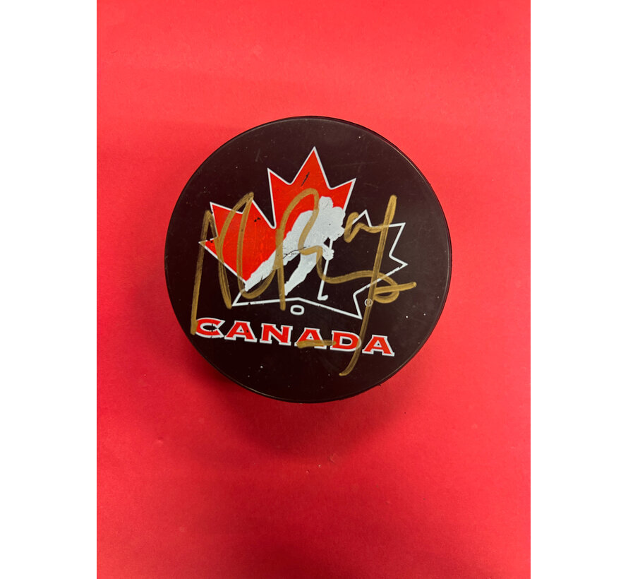 ALEX BURROWS TEAM CANADA AUTOGRAPHED PUCK