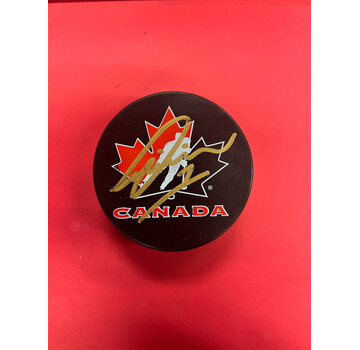 THOMAS MILIC TEAM CANADA AUTOGRAPHED PUCK