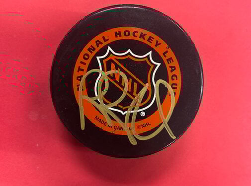 ROB BLAKE AUTOGRAPHED NHL VINTAGE PUCK