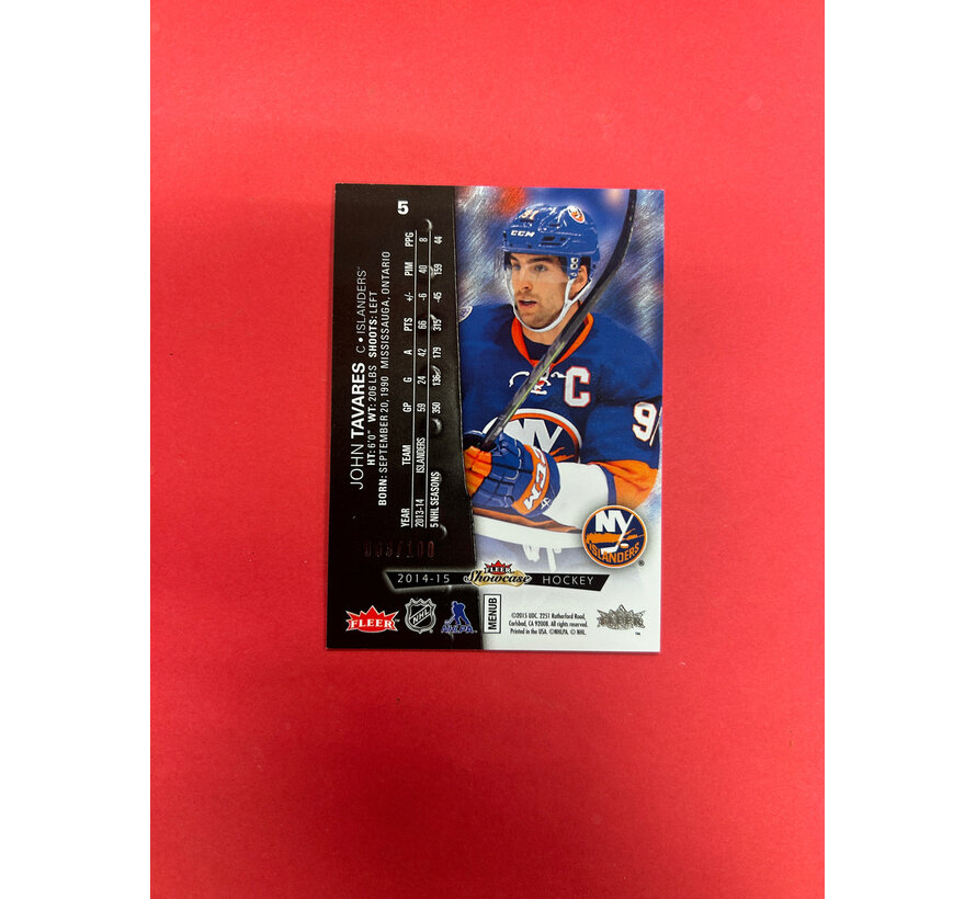 2014-15 FLEER METAL UNIVERSE JOHN TAVARES PRECIOUS METAL GEMS /100