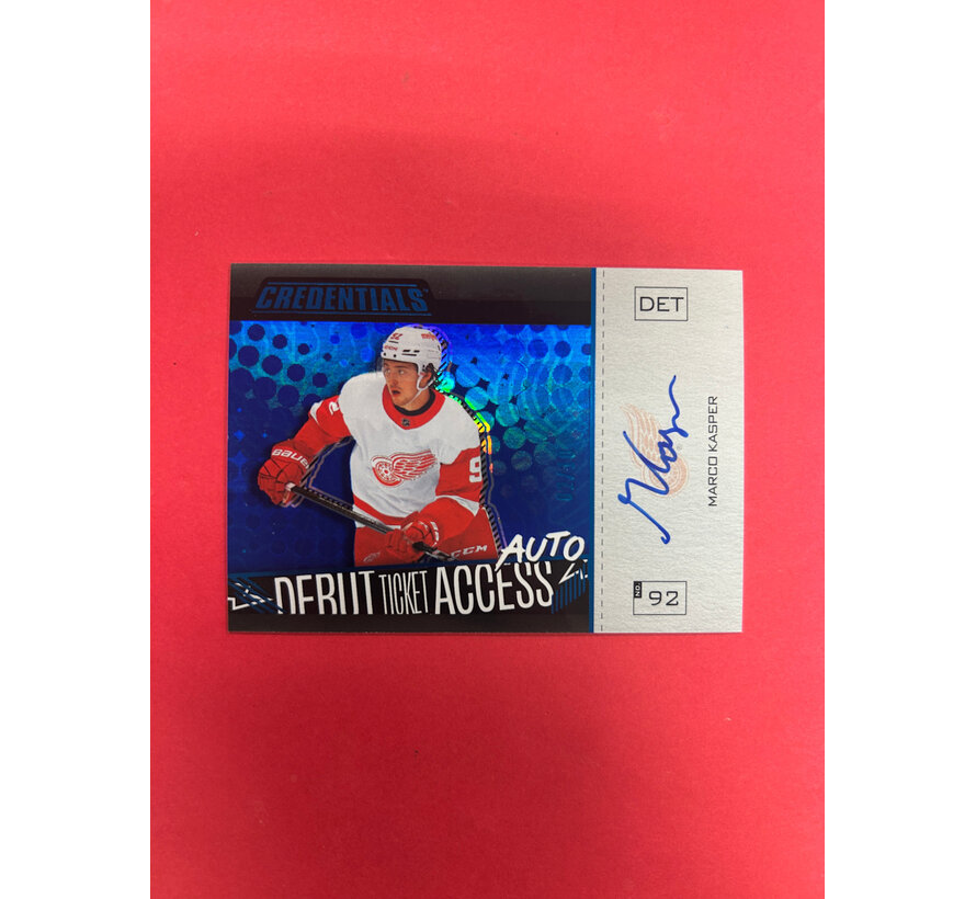 2023-24 UPPER DECK CREDENTIALS MARCO KASPER DEBUT TICKET ACCESS BLUE /10