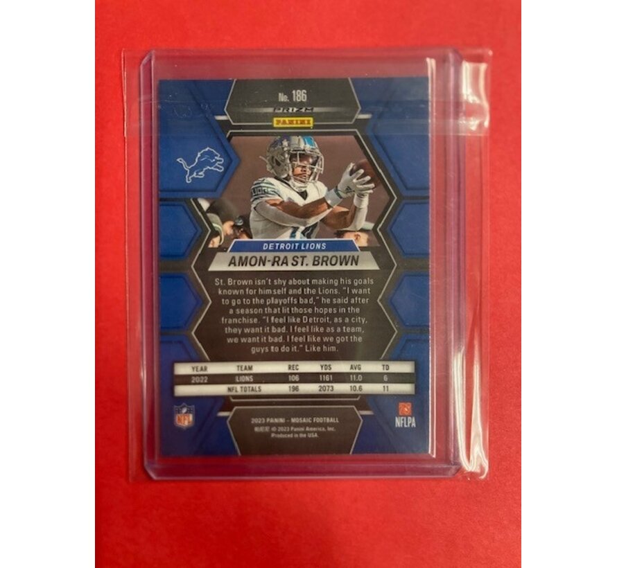 2023 PANINI MOSAIC FOOTBALL GENESIS CASE HIT AMON-RA ST BROWN #186