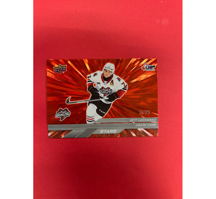 2024-25 UPPER DECK CHL JETT LUCHANKO RED OUTBURST /25
