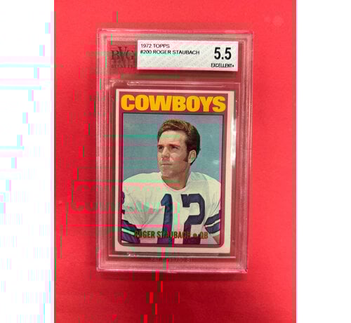TOPPS 1972 TOPPS ROGER STAUBACH BECKETT VINTAGE GRADED 5.5