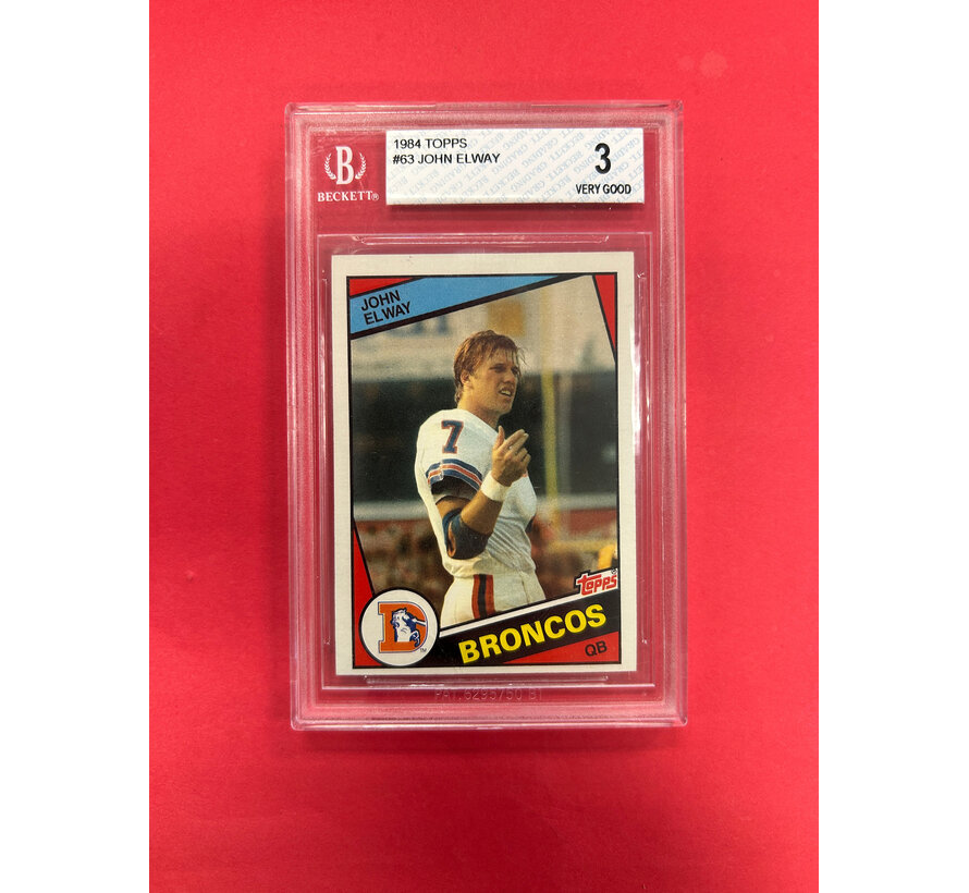 1984 TOPPS JOHN ELWAY ROOKIE BECKETT VINTAGE GRADED 3
