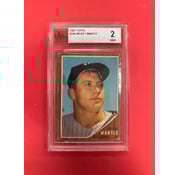 TOPPS 1962 TOPPS MICKEY MANTLE BECKETT VINTAGE GRADED 2