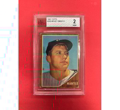 TOPPS 1962 TOPPS MICKEY MANTLE BECKETT VINTAGE GRADED 2