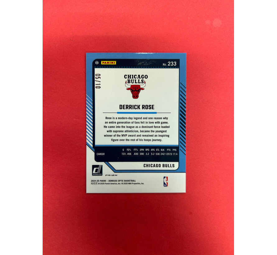 2024-25 PANINI OPTIC DERRICK ROSE GOLD VELOCITY /10