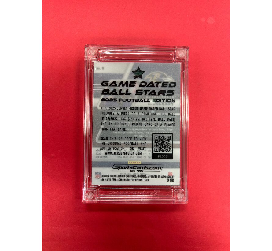 2025 JERSEY FUSION LAMAR JACKSON GAME USED FOOTBALL DATED /41