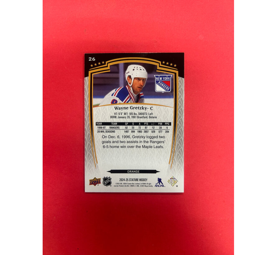2024-25 UPPER DECK STATURE WAYNE GRETZKY ORANGE /199