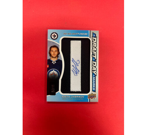 UPPER DECK 2024-25 SP GAME USED NIKITA CHIBRIKOV DRAFT DAY MARKS "I" /35