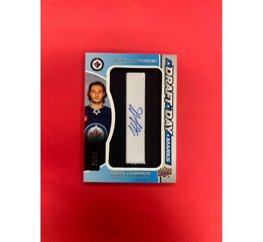 2024-25 SP GAME USED NIKITA CHIBRIKOV DRAFT DAY MARKS "I" /35