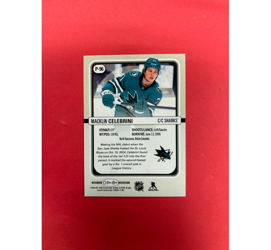 2024-25 O-PEE-CHEE MACKLIN CELEBRINI ROOKIE PREMIER SP