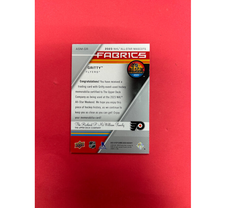 2023-24 UPPER DECK SP GAME USED GRITTY ALL STAR MASCOT FABRICS