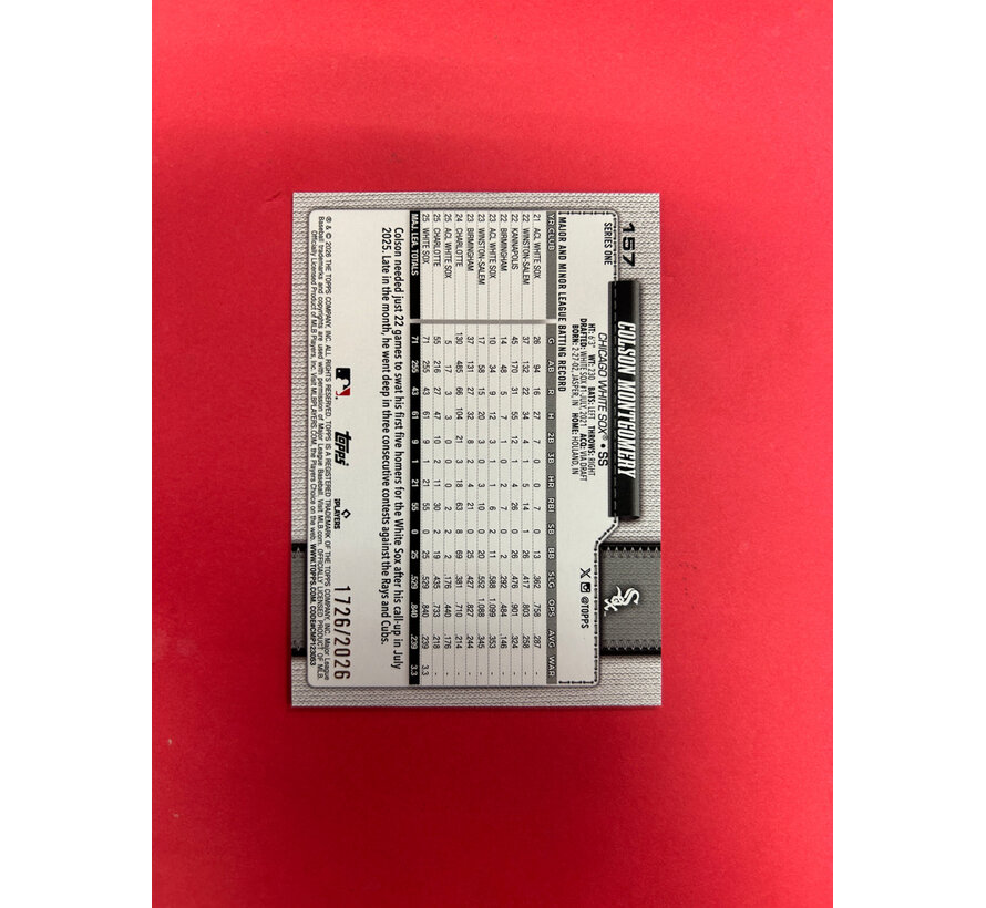 2026 TOPPS SERIES 1 COLSON MONTGOMERY GOLD YEAR /2026
