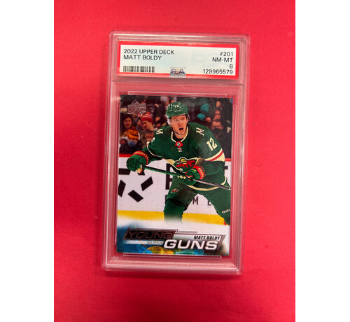 UPPER DECK 2022 UPPER DECK MATT BOLDY YOUNG GUNS PSA GRADED 8