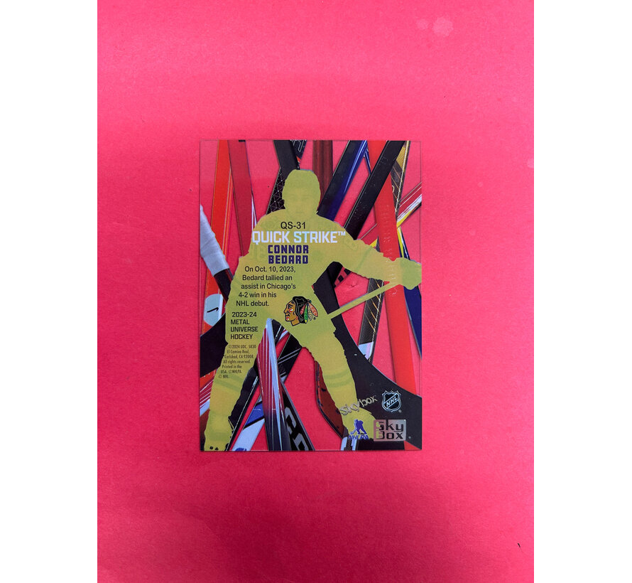 2023-24 METAL UNIVERSE CONNOR BEDARD QUICK STRIKE ROOKIE SP