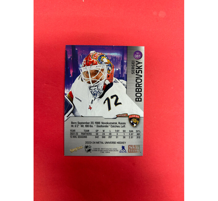 2023-24 METAL UNIVERSE SERGEI BOBROVSKY PRECIOUS METAL GEMS /100