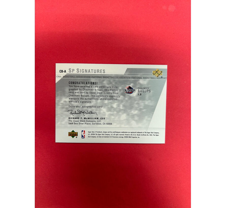 2004 SP AUTHENTIC BASKETBALL CHAUNCEY BILLUPS SP SIGNATURES