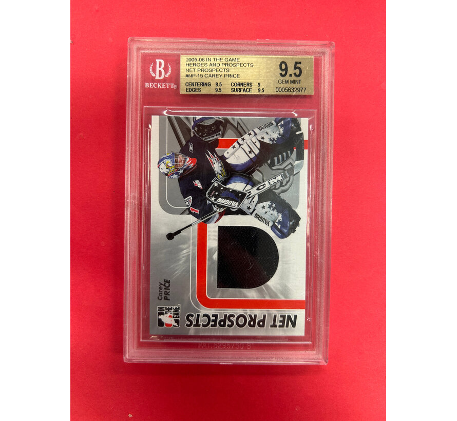 2005-06 IN THE GAME CAREY PRICE NET PROSPECTS BECKETT GRADED 9.5