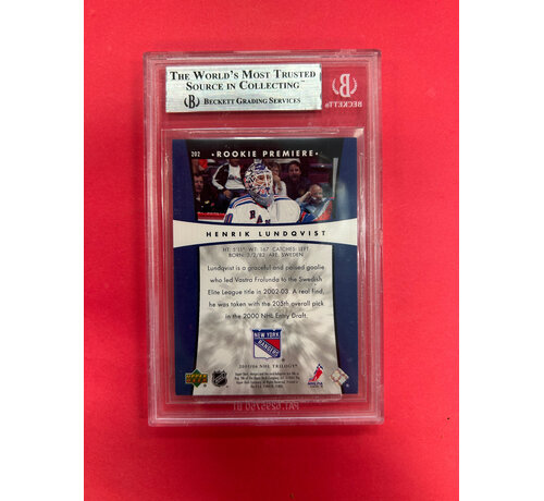UPPER DECK 2005-06 UPPER DECK TRILOGY HENRIK LUNDQVIST ROOKIE PREMIERES /999