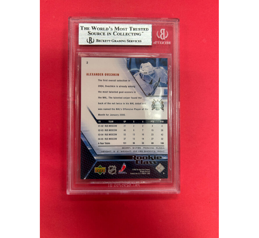 2005-06 UPPER DECK ALEXANDER OVECHKIN ROOKIE CLASS BECKETT GRADED 9 (SHOULD BE 9.5)