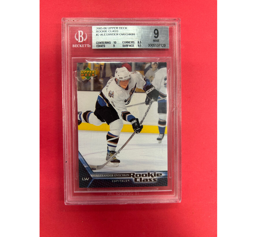 2005-06 UPPER DECK ALEXANDER OVECHKIN ROOKIE CLASS BECKETT GRADED 9