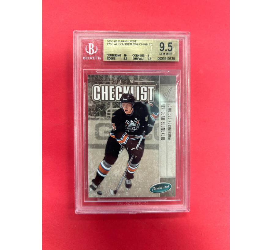 2005-06 PARKHURST ALEXANDER OVECHKIN  CHECKLIST BECKETT GRADED 9.5