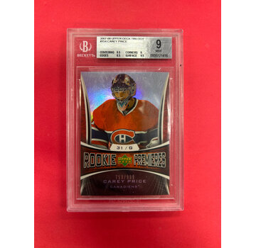 UPPER DECK 2007-08 UPPER DECK TRILOGY CAREY PRICE ROOKIE PREMIERES /999 BECKETT GRADED 9
