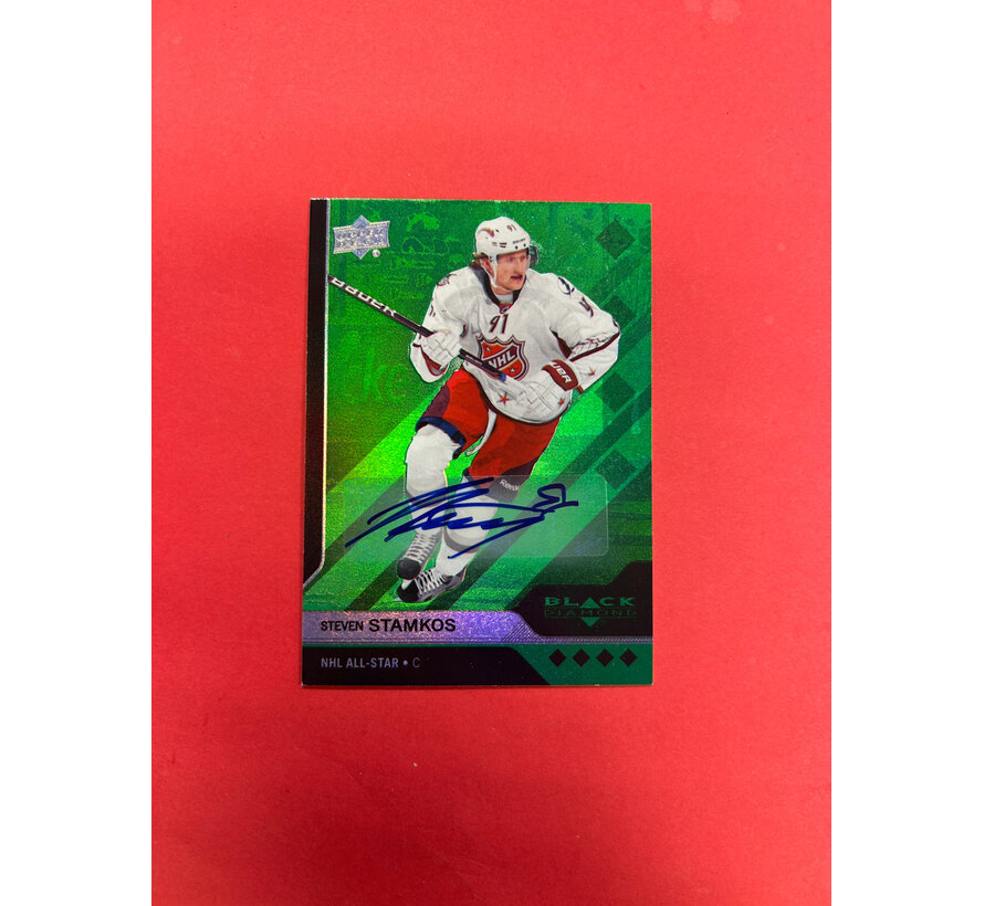 2013-14 UPPER DECK BLACK DIAMOND STEVEN STAMKOS GREEN QUAD DIAMOND AUTO /10 ALL STAR